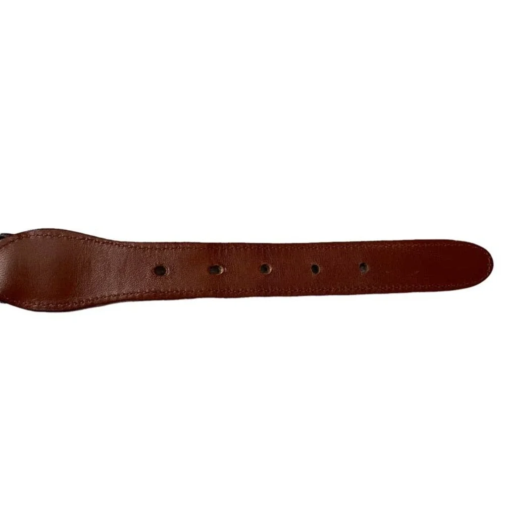 Coach Braided Woven Leather Belt in British Tan Size 42/105